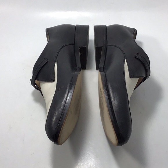 J.Crew Color lock Black White Leather Loafers 90s With Buckle Closure Size 6.5 - Picture 10 of 16